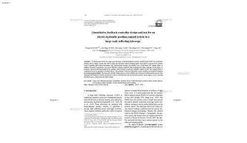 Quantitative feedback controller design and test for an electro-hydraulic position control system in a large-scale reflecting telescope*